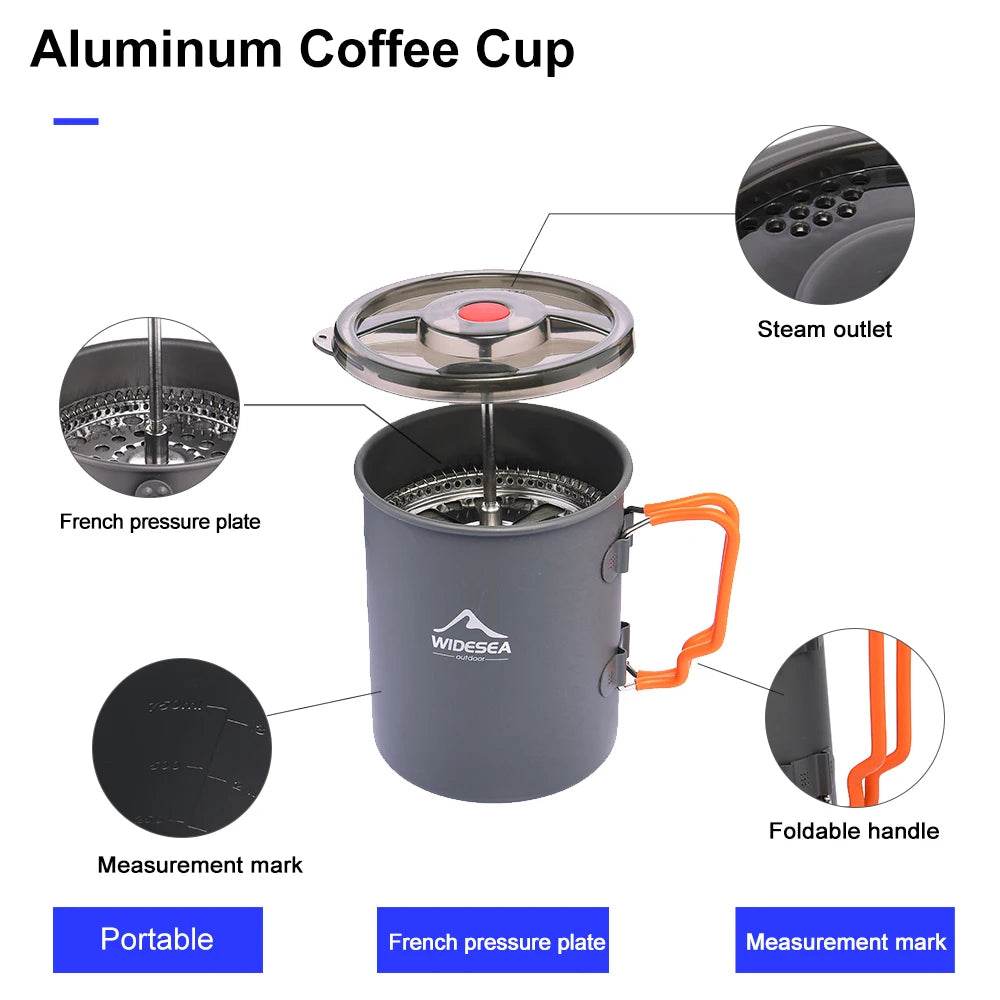 Widesea Camping Coffee Pot with French Press - Fish & Cheaps | Fishing & Outdoor Gear