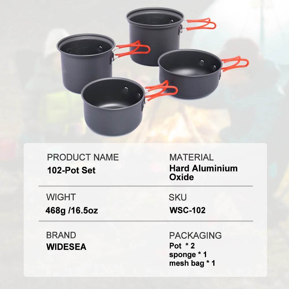 Portable Non-stick Camping Cookware Set - Fish & Cheaps | Fishing & Outdoor Gear