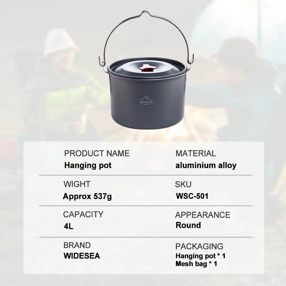 Widesea 4L Camping Hanging Pot - Fish & Cheaps | Fishing & Outdoor Gear