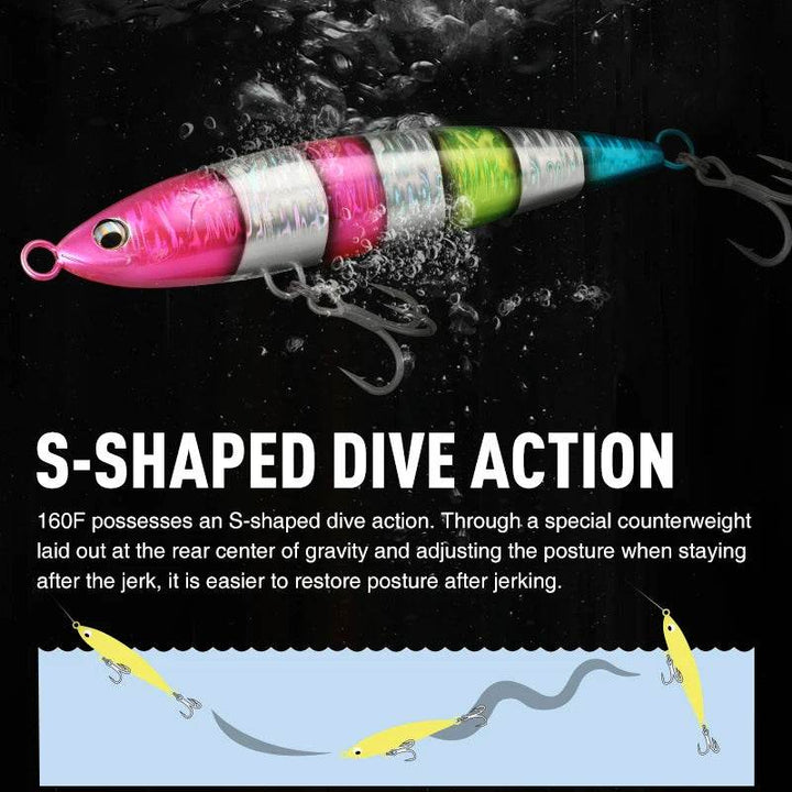 TSURINOYA CRIUS 160F Topwater Pencil Lure - Fish & Cheaps | Fishing & Outdoor Gear