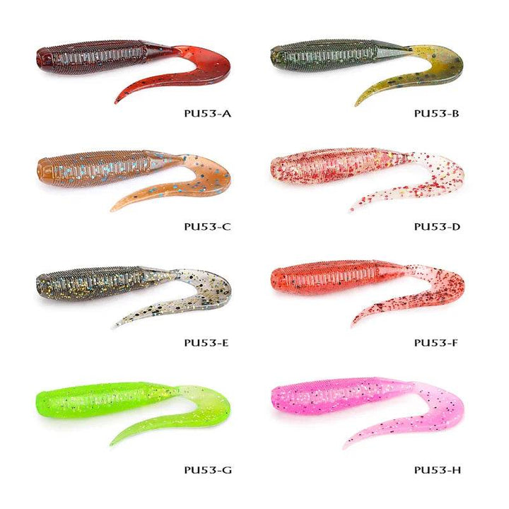 TSURINOYA PULSE Curled Tail Soft Worm 53mm - Fish & Cheaps | Fishing & Outdoor Gear