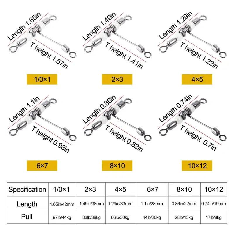 Goture 3-Way Cross-Line Swivel Set – 20pcs - Fish & Cheaps | Fishing & Outdoor Gear