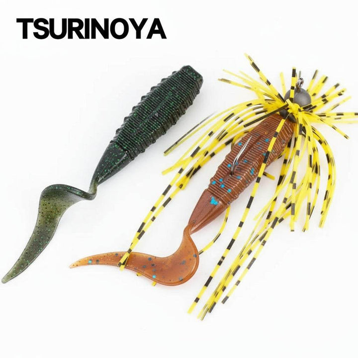 TSURINOYA PULSE Curled Tail Soft Worm 53mm - Fish & Cheaps | Fishing & Outdoor Gear