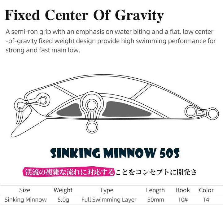 TSURINOYA DW63 Mini Minnow – Sinking Trout Lure - Fish & Cheaps | Fishing & Outdoor Gear