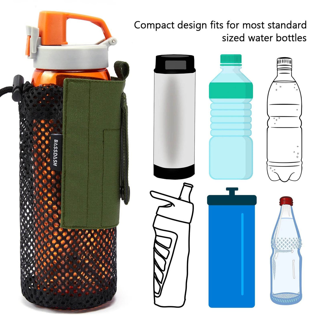 Bassdash Foldable Water Bottle Pouch - Fish & Cheaps | Fishing & Outdoor Gear