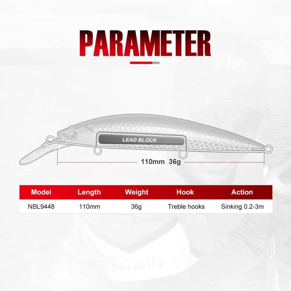 NOEBY Sinking Minnow 110mm – Hard Bait for Saltwater - Fish & Cheaps | Fishing & Outdoor Gear