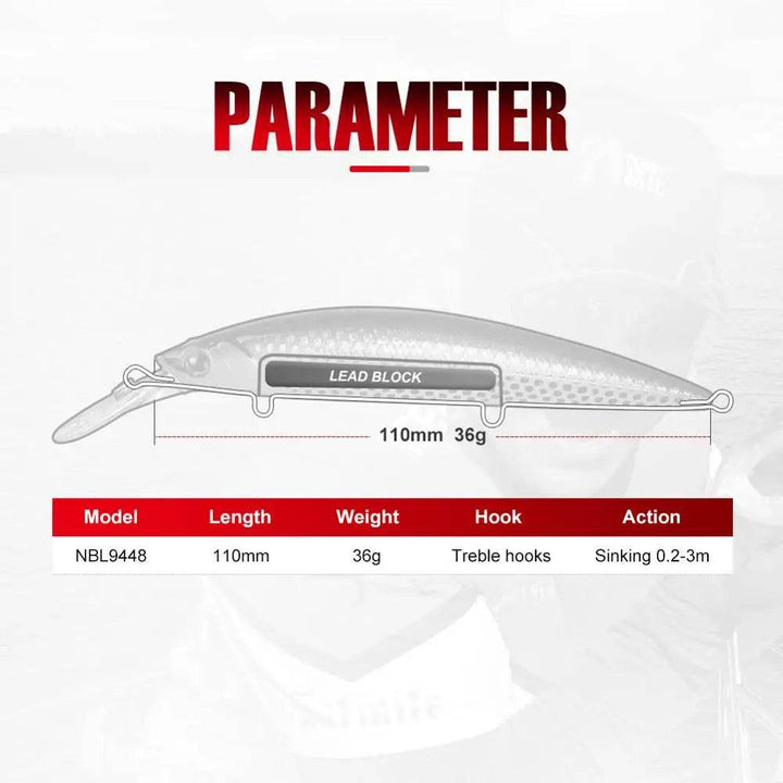 NOEBY Sinking Minnow 110mm – Hard Bait for Saltwater - Fish & Cheaps | Fishing & Outdoor Gear