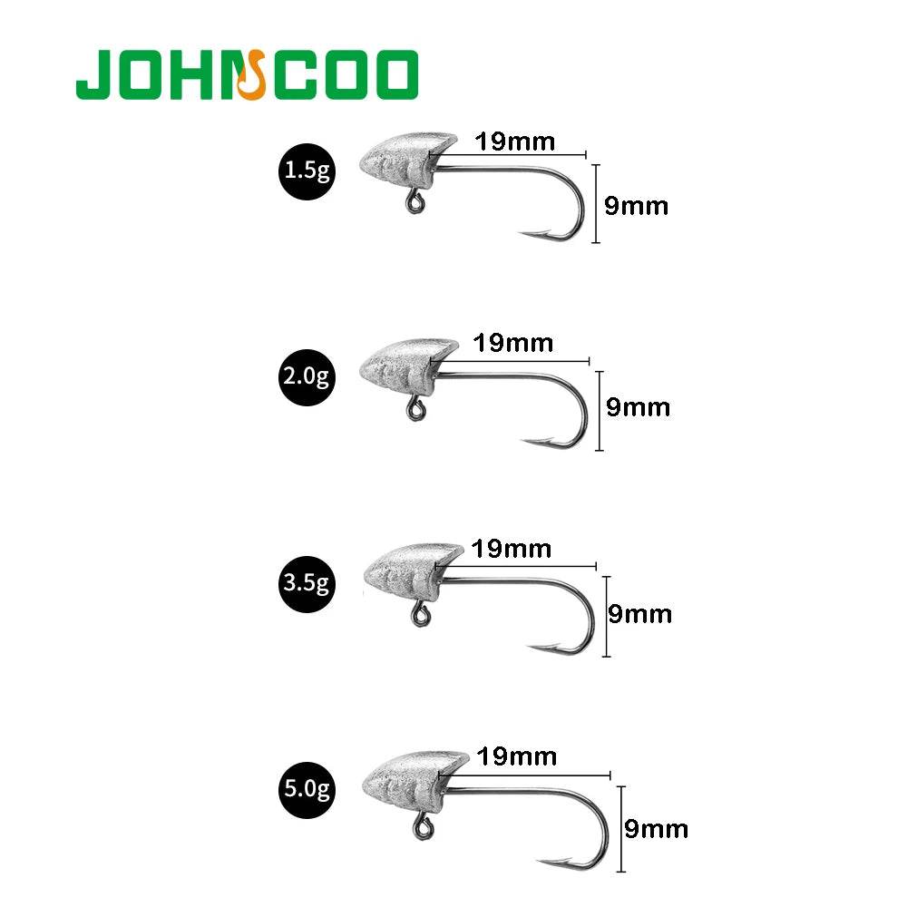 JOHNCOO Jig Head Barbed Fishing Hooks – 20 Pack - Fish & Cheaps | Fishing & Outdoor Gear