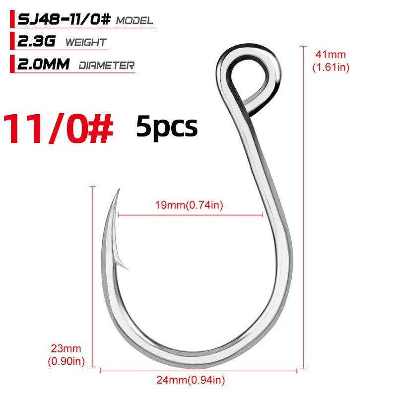 PROBEROS 20pcs Seawater Inline Big Eye Hooks - Fish & Cheaps | Fishing & Outdoor Gear