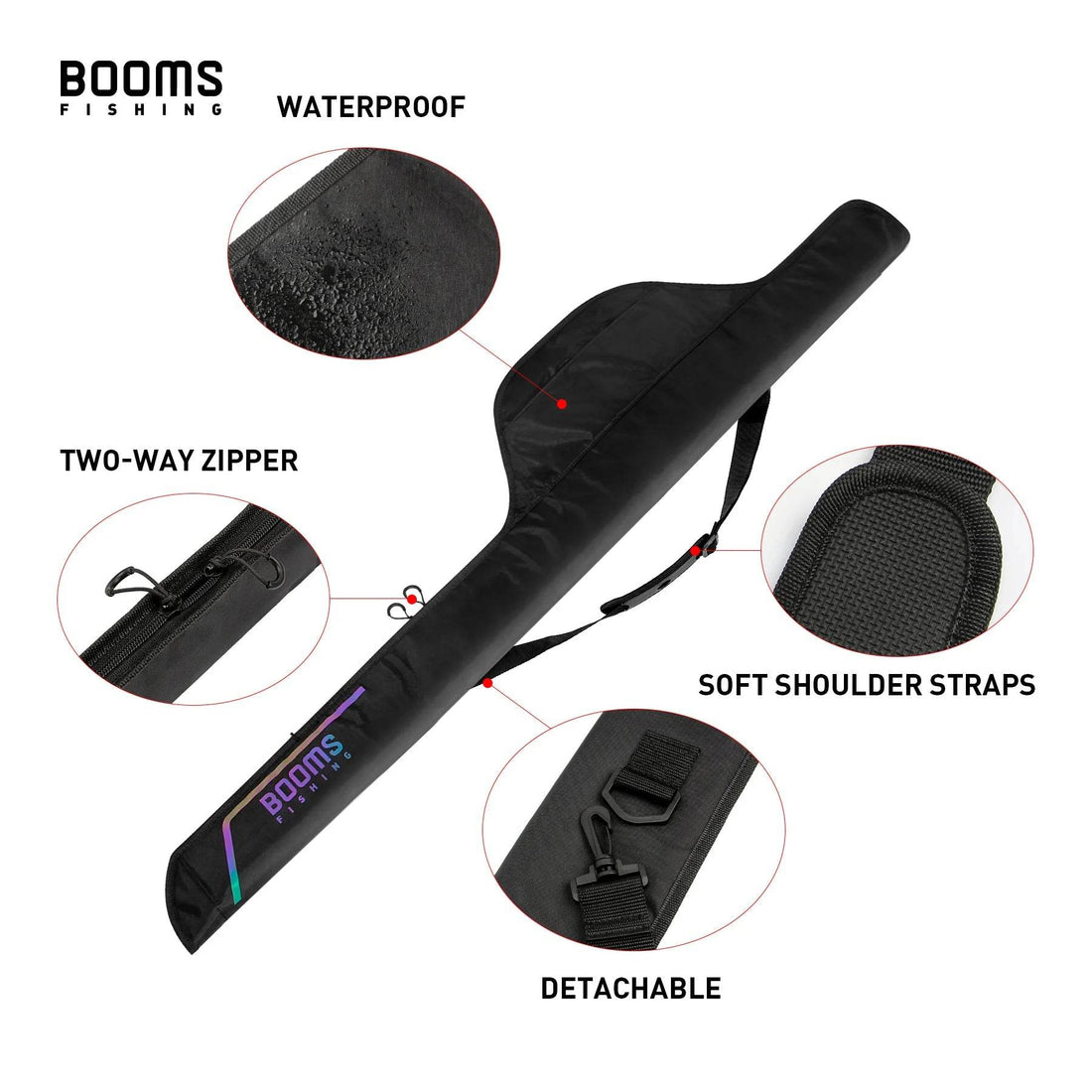Booms Fishing PB3 Rod Bag – Adjustable, Folding Storage - Fish & Cheaps | Fishing & Outdoor Gear