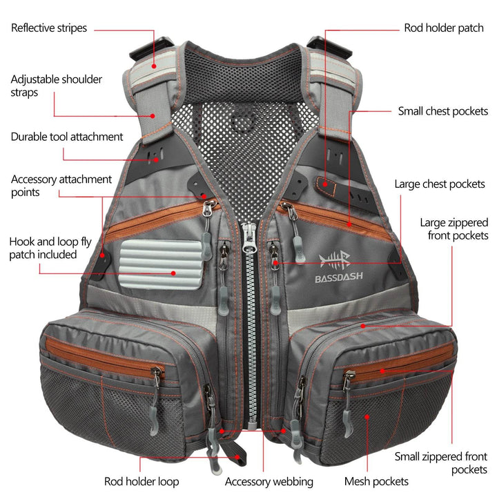 Bassdash FV09 Youth Fly Fishing Vest - Fish & Cheaps | Fishing & Outdoor Gear