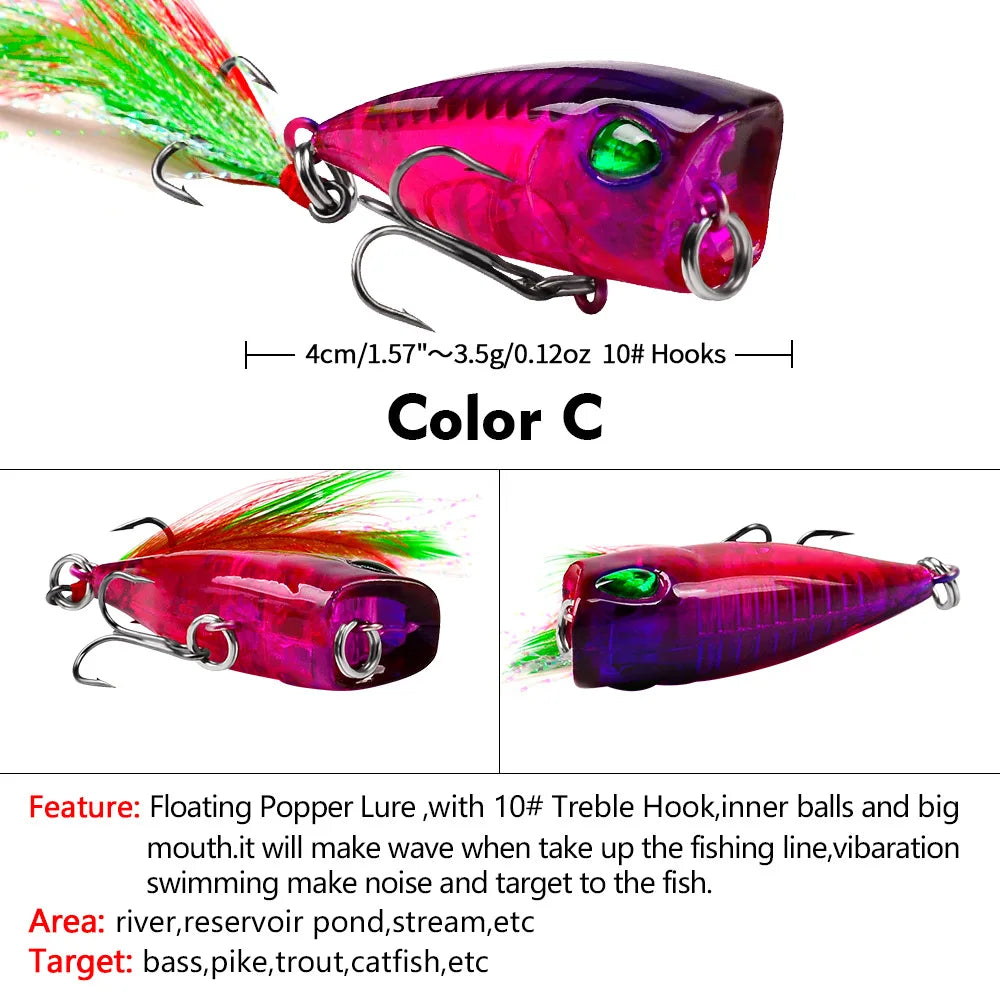 Mini Popper 4.3cm Topwater Lure