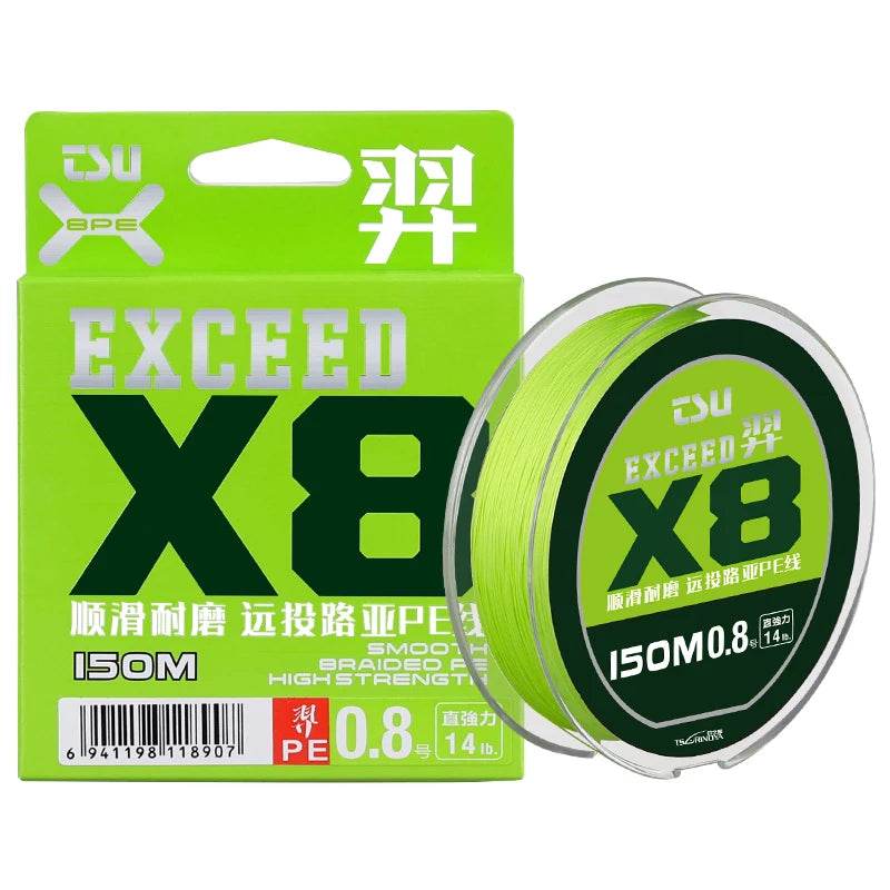 TSURINOYA EXCEED 8-Strand 150m PE Braided Line - Fish & Cheaps | Fishing & Outdoor Gear