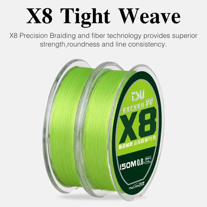 TSURINOYA EXCEED 8-Strand 150m PE Braided Line - Fish & Cheaps | Fishing & Outdoor Gear