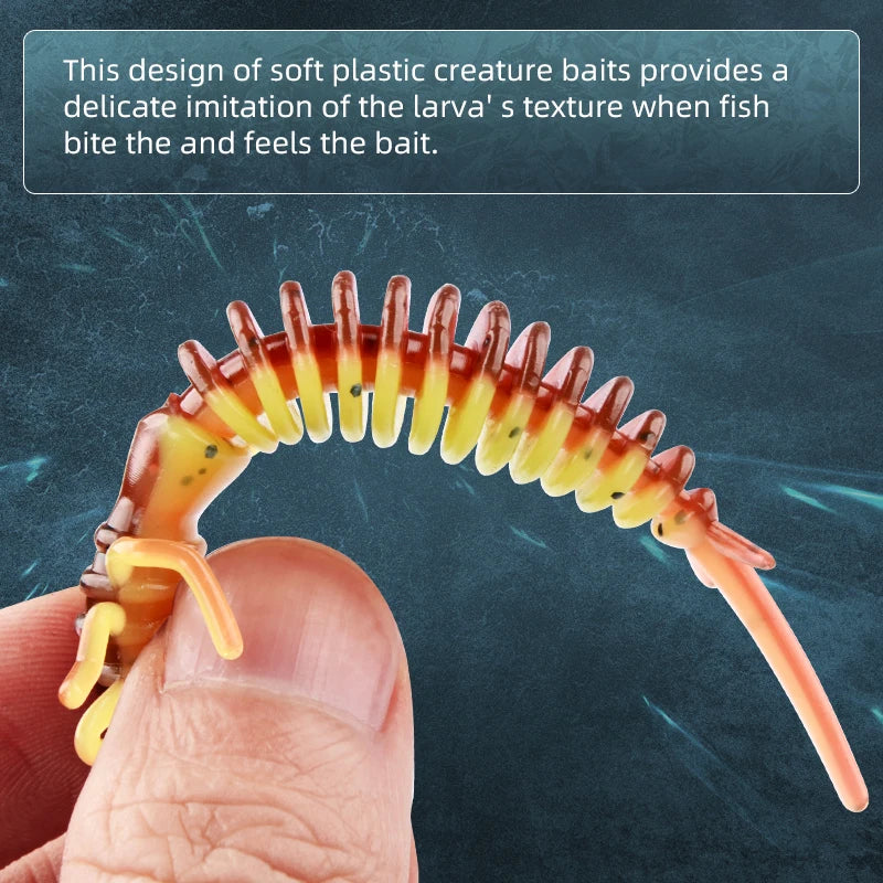 MEREDITH 10pcs Larva Soft Plastic Fishing Lures