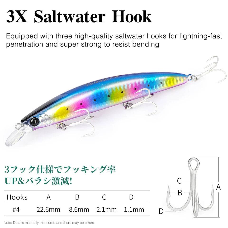 TSURINOYA Twinkle 130F Floating Minnow Lure - Fish & Cheaps | Fishing & Outdoor Gear
