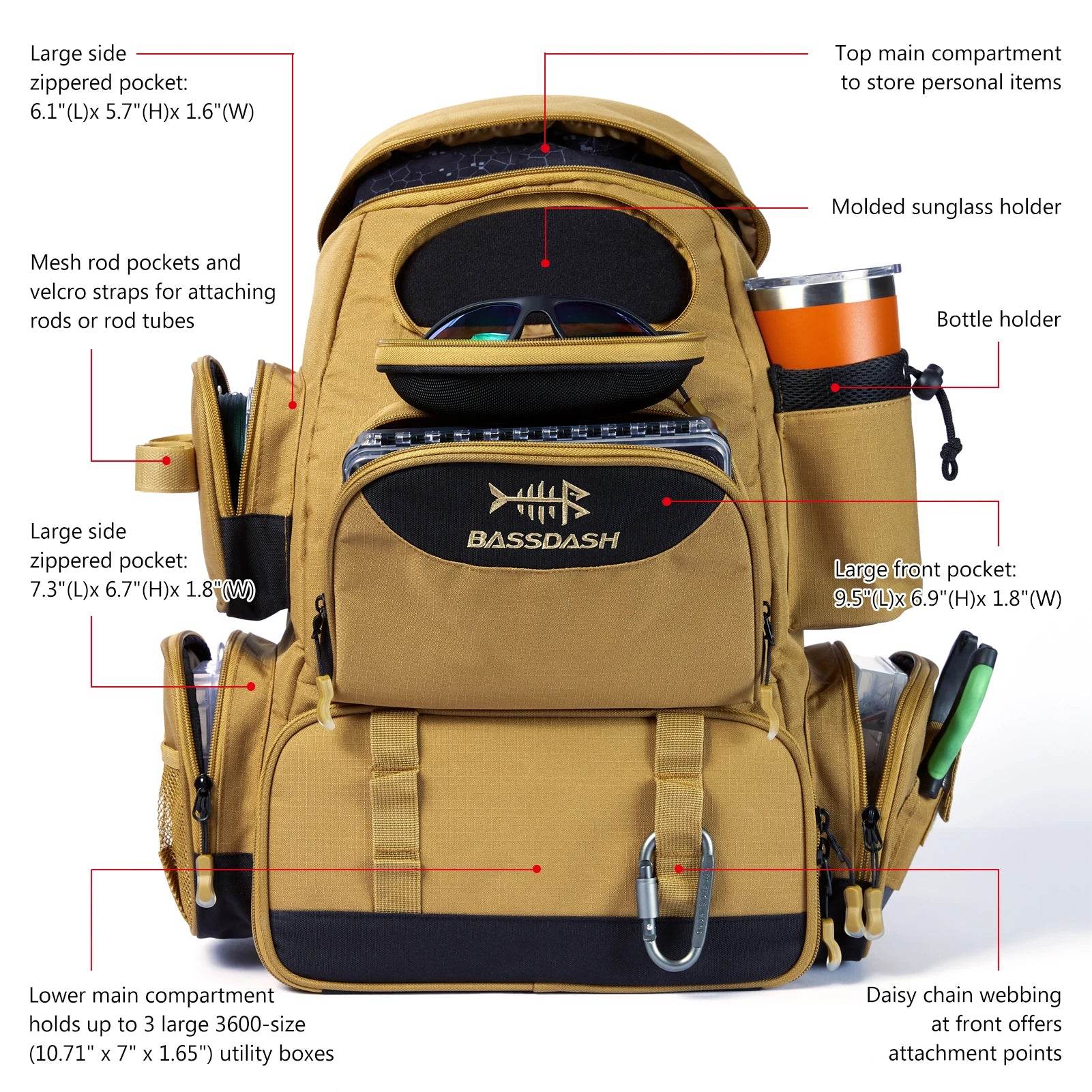 Bassdash Tackle Backpack - Fish & Cheaps | Fishing & Outdoor Gear