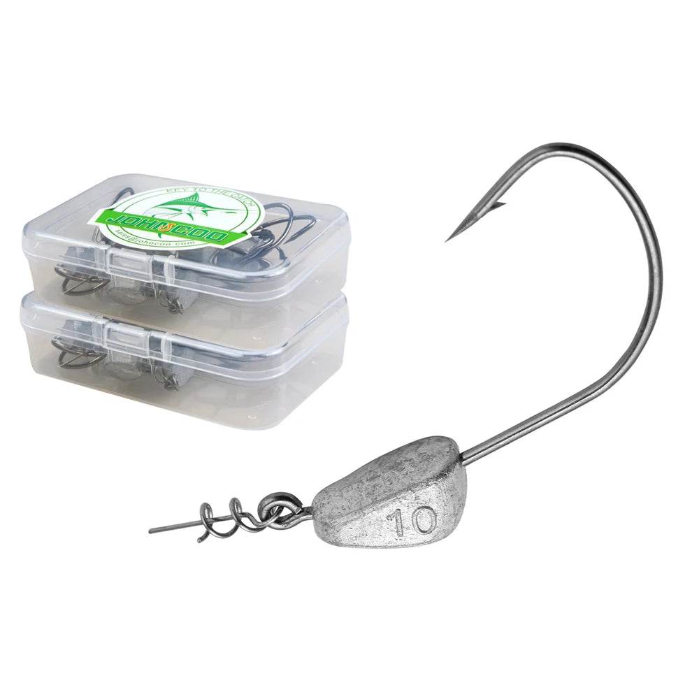 JOHNCOO Barbed Jig Head Hook Set - Fish & Cheaps | Fishing & Outdoor Gear