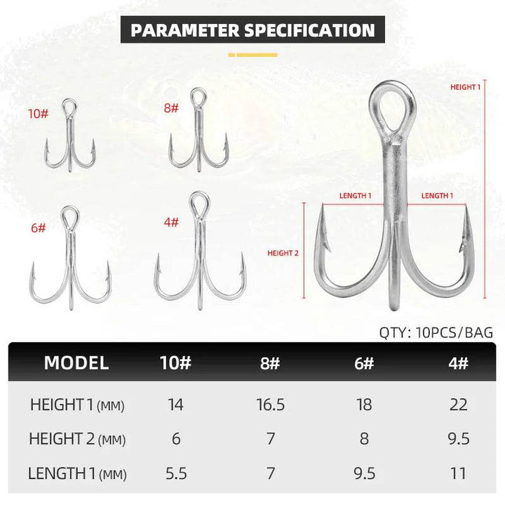 BLUX 2X Strong O'SHAUGHNESSY Treble Hooks - Fish & Cheaps | Fishing & Outdoor Gear