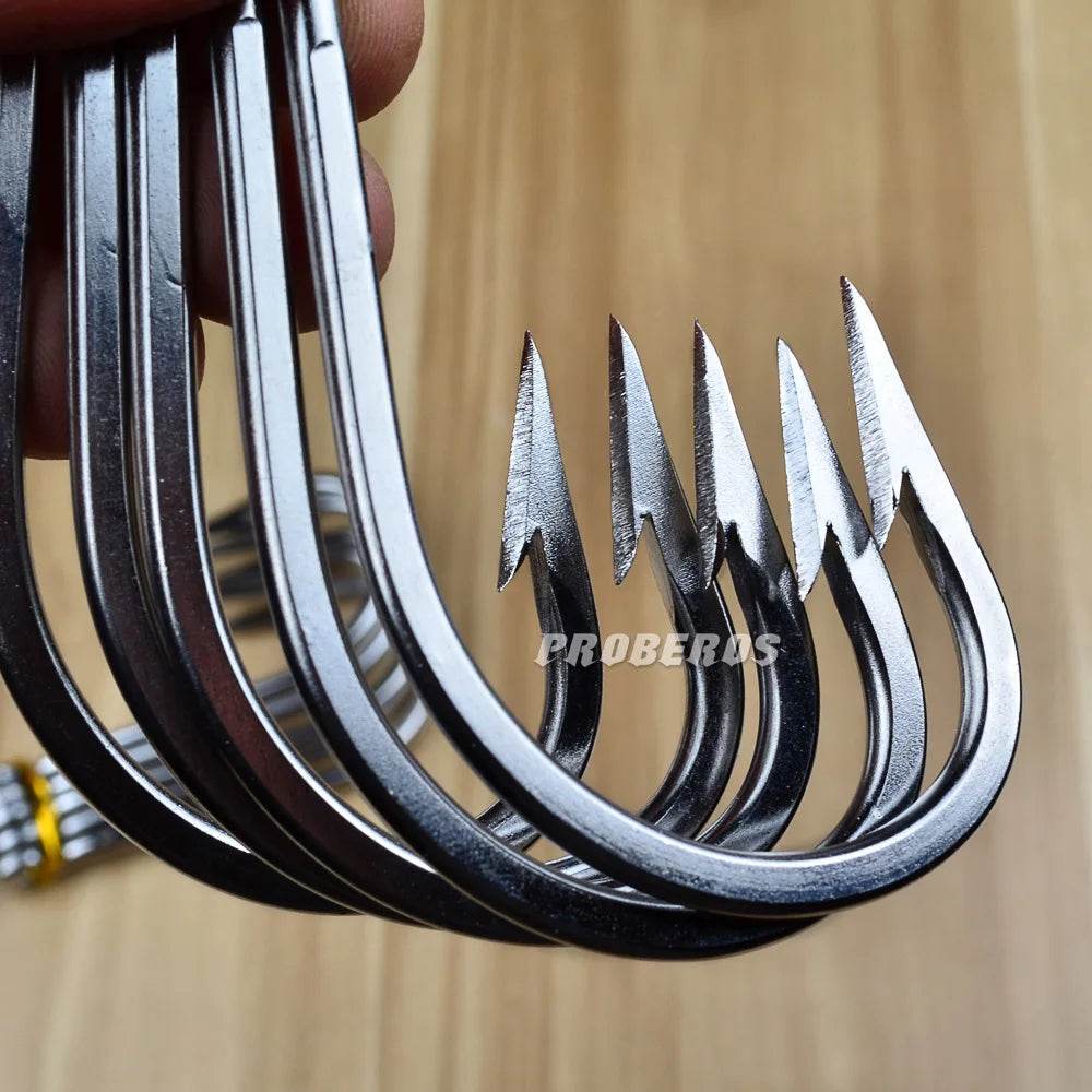 PROBEROS Barbed Circle Hook Set – 5pcs Stainless Jig Hooks - Fish & Cheaps | Fishing & Outdoor Gear