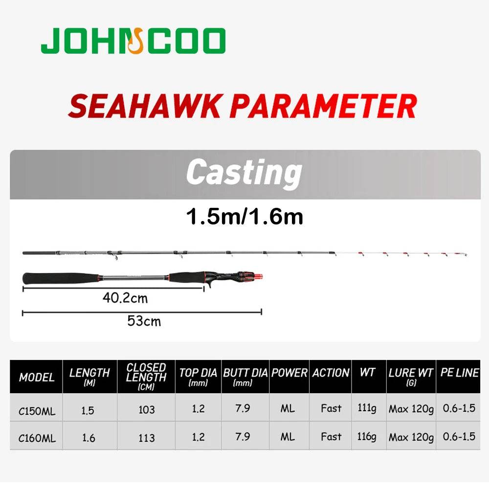 JOHNCOO Super Light Cuttlefish Jig Rod - Fish & Cheaps | Fishing & Outdoor Gear