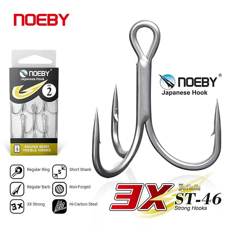 Noeby High Carbon Steel Treble Hooks - Fish & Cheaps | Fishing & Outdoor Gear