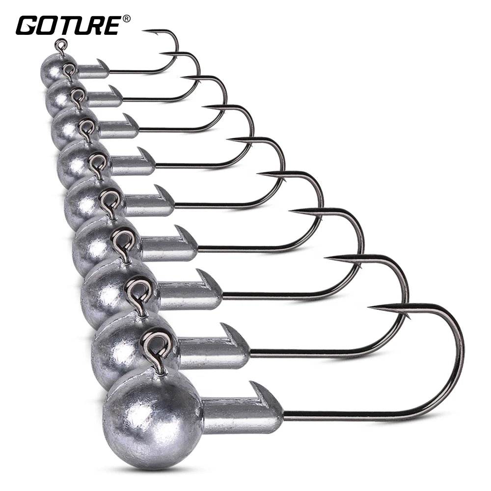 Goture 50pcs Lead Jig Head Fishing Hooks - Fish & Cheaps | Fishing & Outdoor Gear