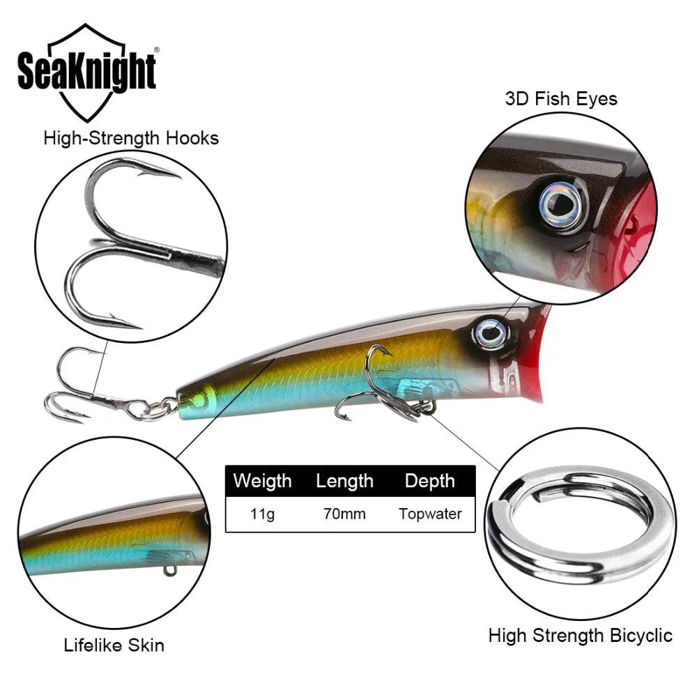 SeaKnight SK004 Topwater Popper Lure – 11g, 70mm - Fish & Cheaps | Fishing & Outdoor Gear