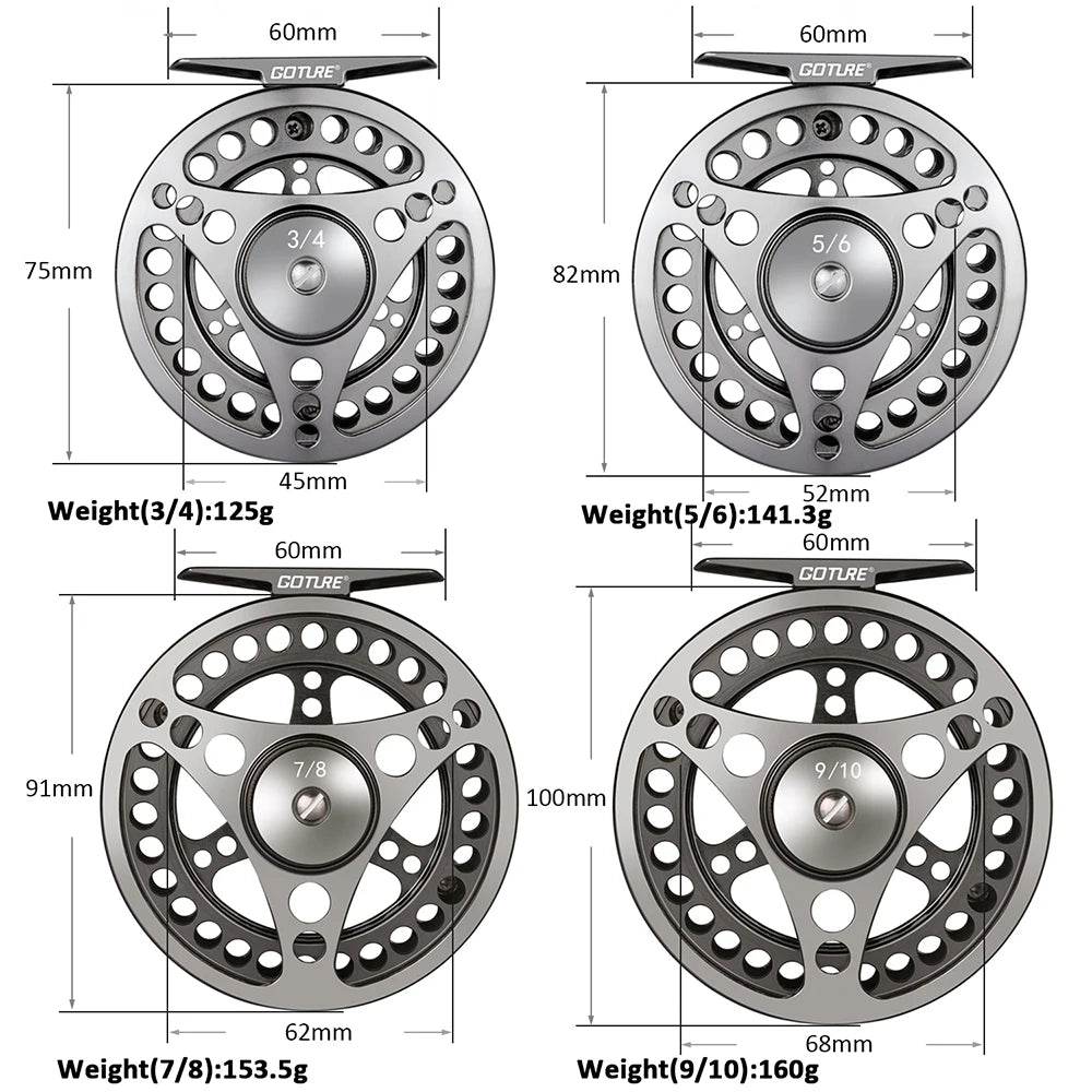 Goture CNC Aluminium Large Arbor Fly Reel - Fish & Cheaps | Fishing & Outdoor Gear