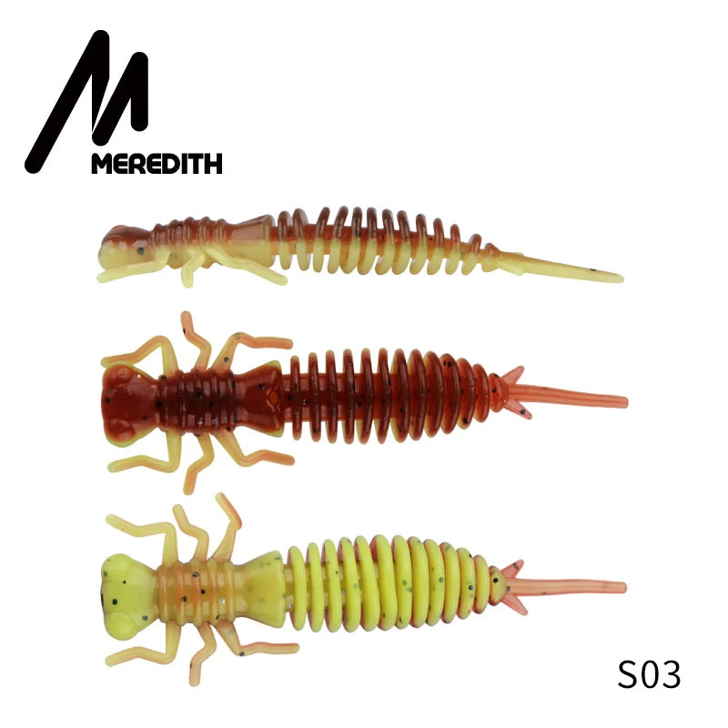 MEREDITH 10pcs Larva Soft Plastic Fishing Lures