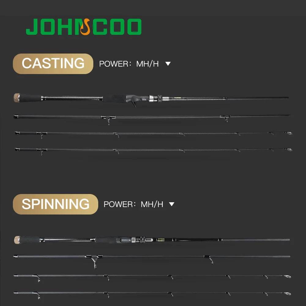 JOHNCOO Carbon Baitcasting Rod – 2.7m/3.0m Travel Power - Fish & Cheaps | Fishing & Outdoor Gear