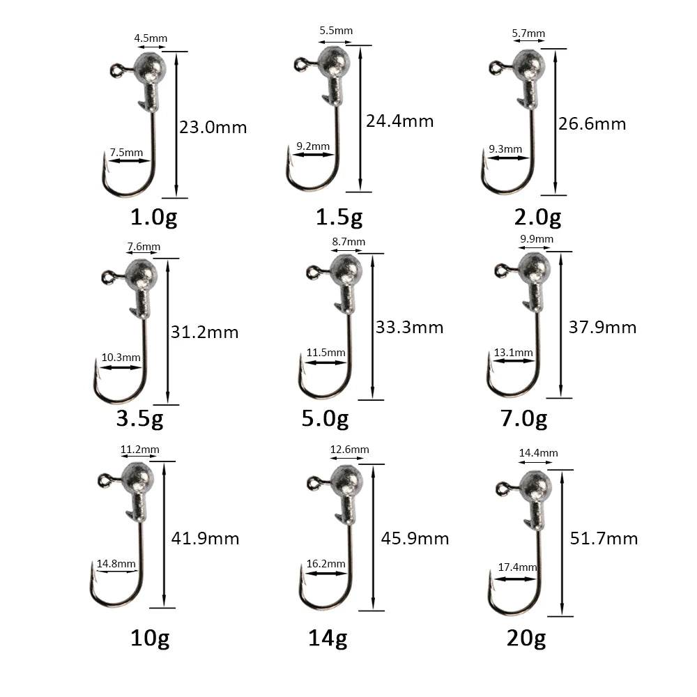 Goture 50pcs Lead Jig Head Fishing Hooks - Fish & Cheaps | Fishing & Outdoor Gear