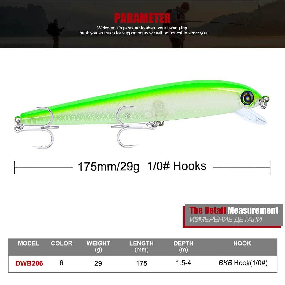 PROBEROS Japanese Minnow Hard Bait 17.5cm - Fish & Cheaps | Fishing & Outdoor Gear