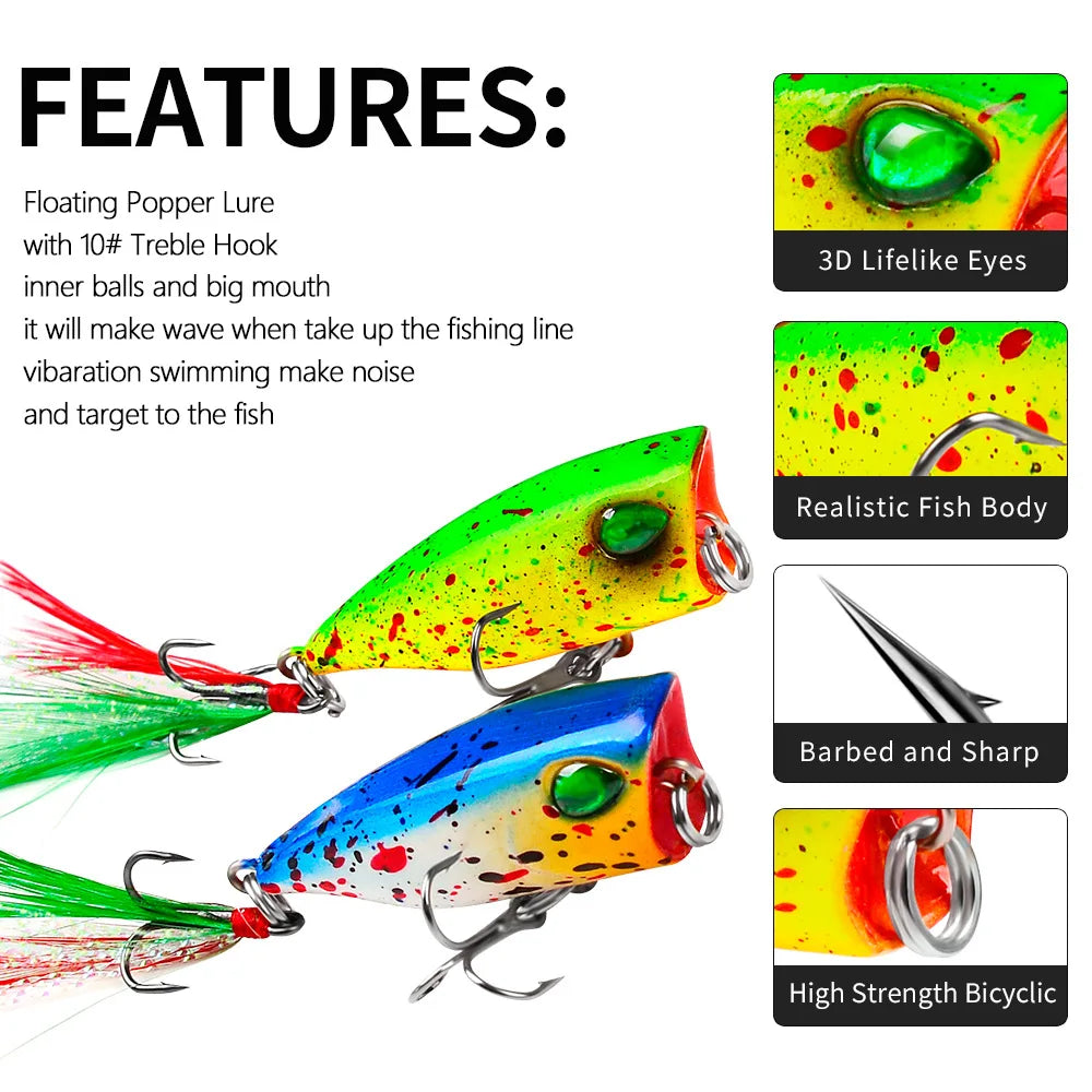 Mini Popper 4.3cm Topwater Lure