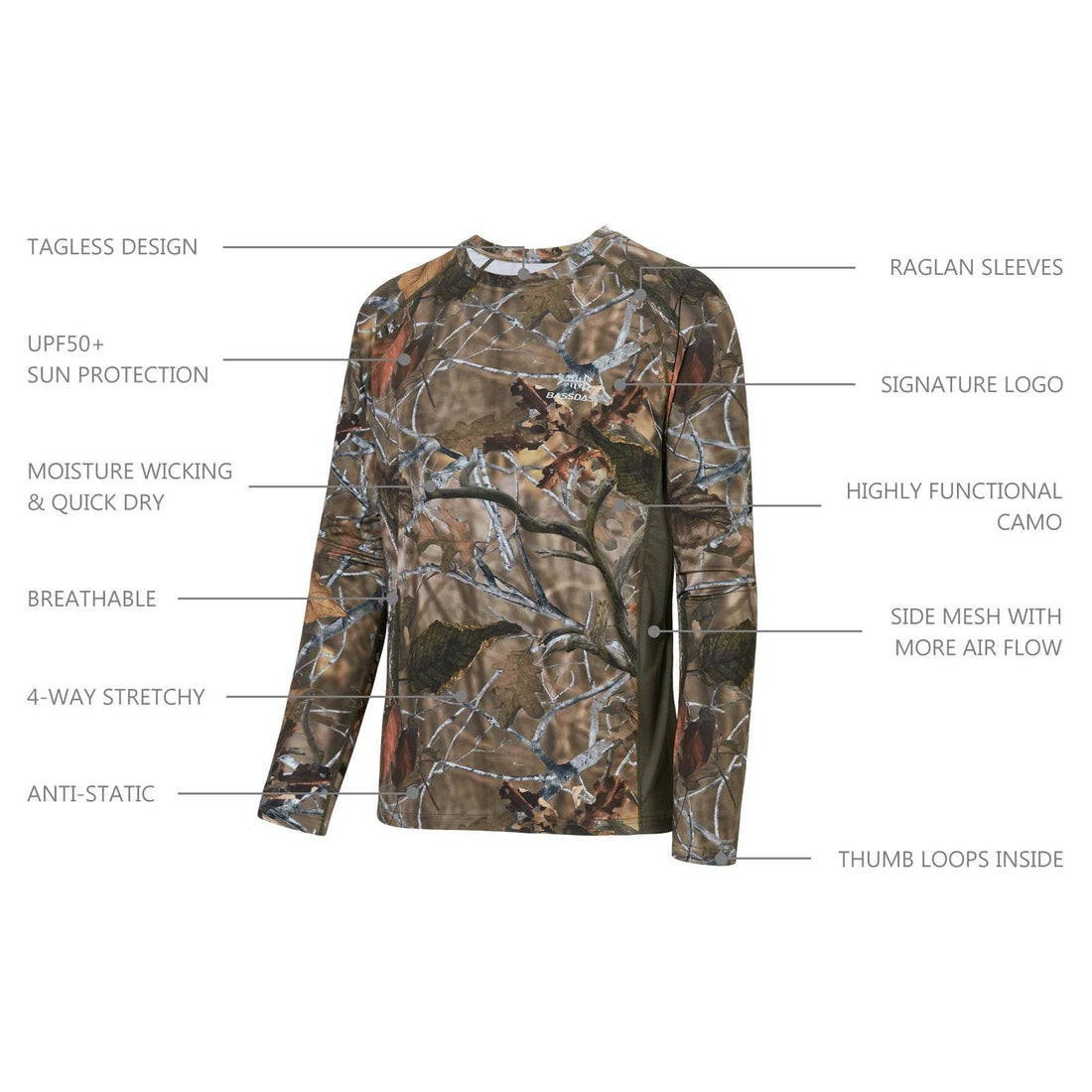 Bassdash FS13M Camo Fishing Performance Shirt - Fish & Cheaps | Fishing & Outdoor Gear
