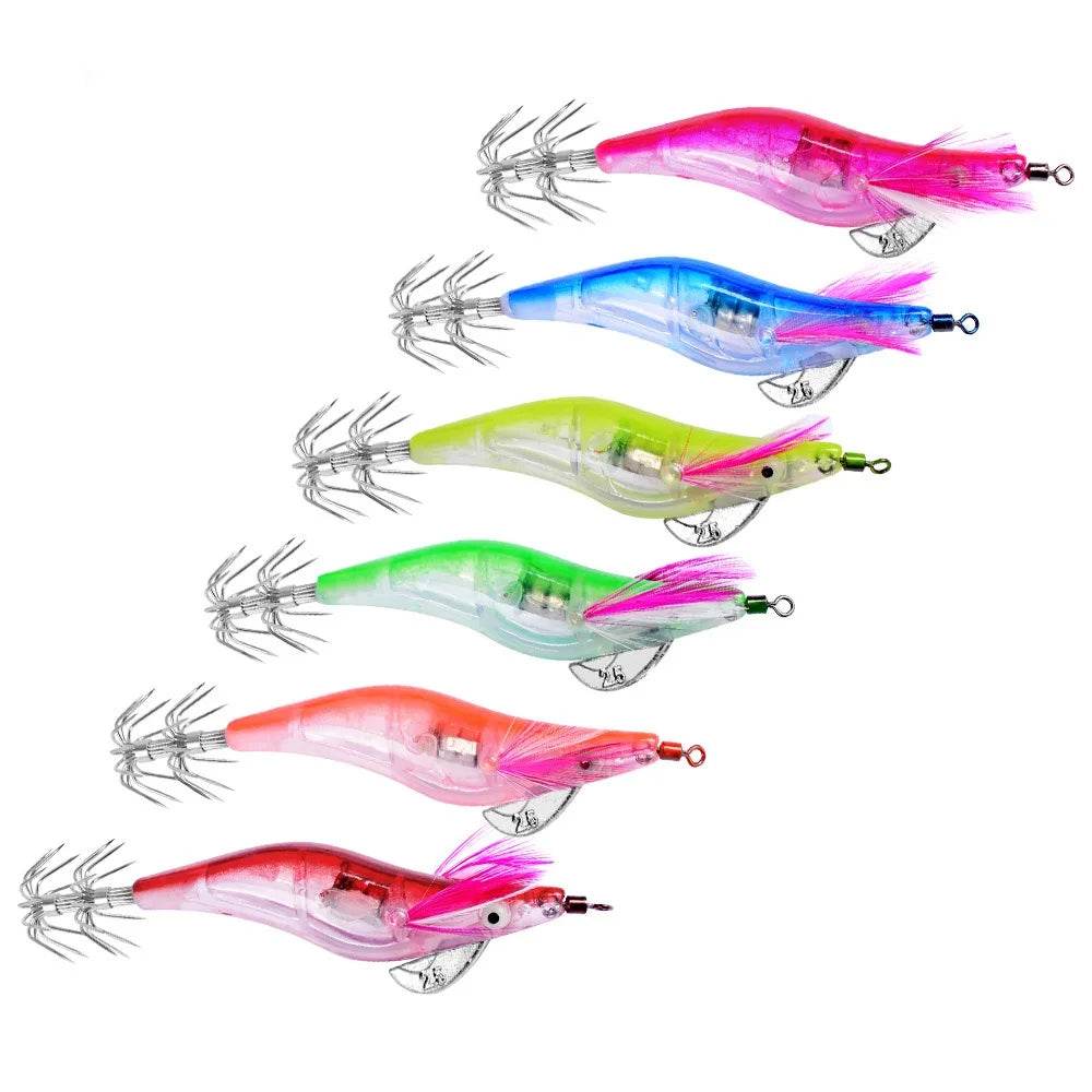 PROBEROS Luminous Battery Squid Jigs – 6 Pack - Fish & Cheaps | Fishing & Outdoor Gear