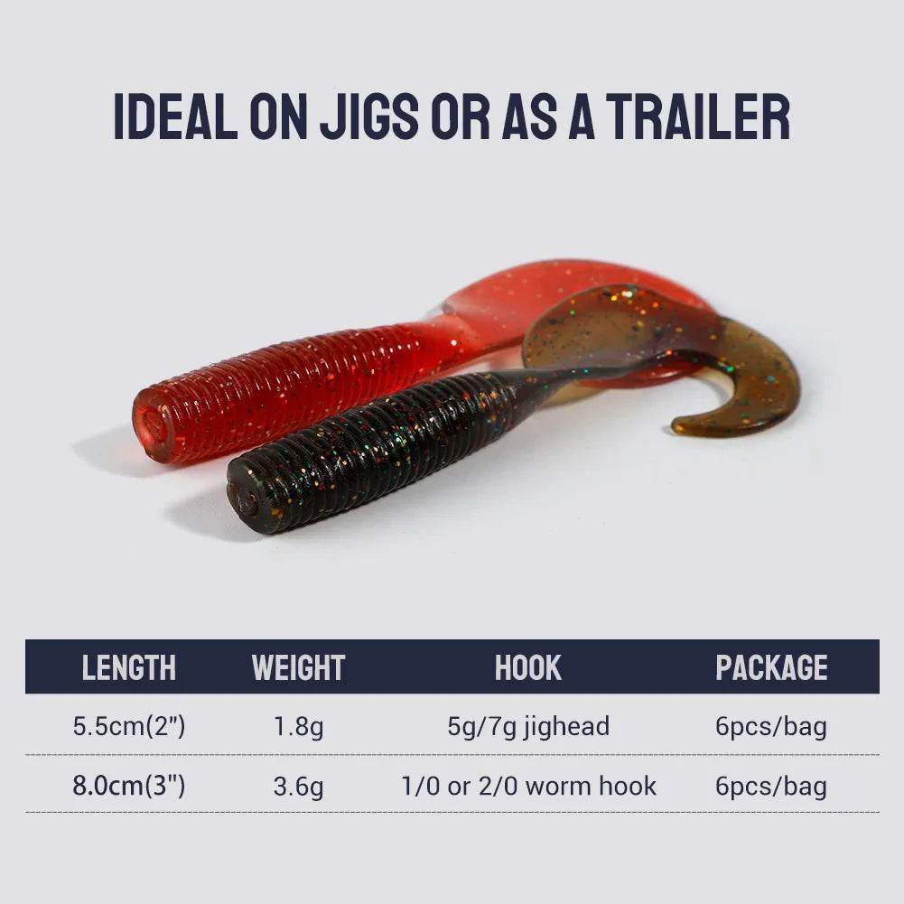 Noeby Grub Silicone Soft Lure – Lifelike Tail Action - Fish & Cheaps | Fishing & Outdoor Gear