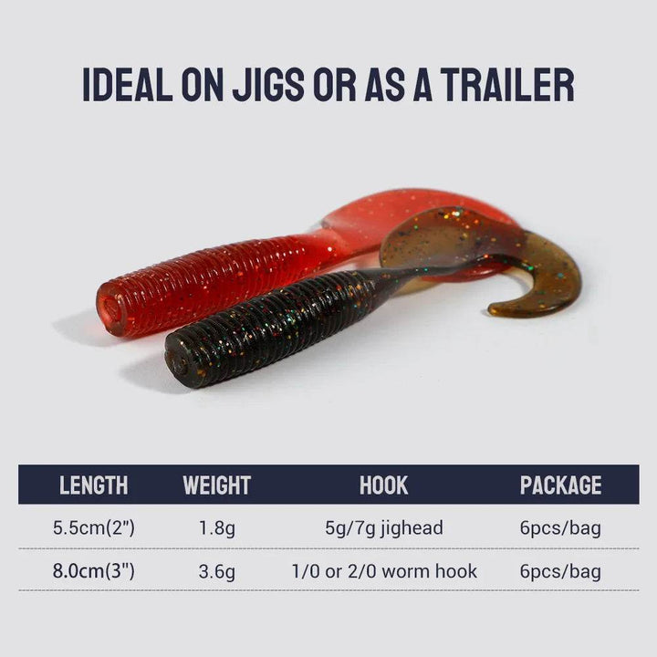 Noeby Grub Silicone Soft Lure – Lifelike Tail Action - Fish & Cheaps | Fishing & Outdoor Gear