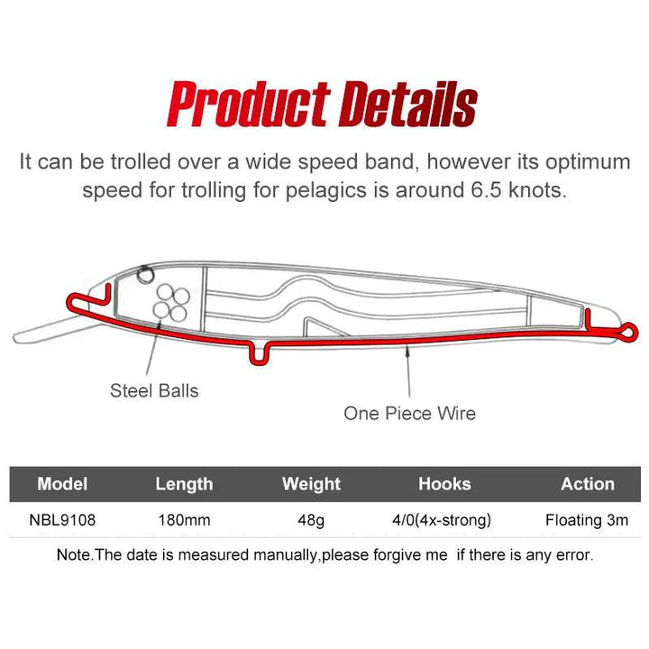 NOEBY Trolling Minnow Deep Diver 180mm - Fish & Cheaps | Fishing & Outdoor Gear