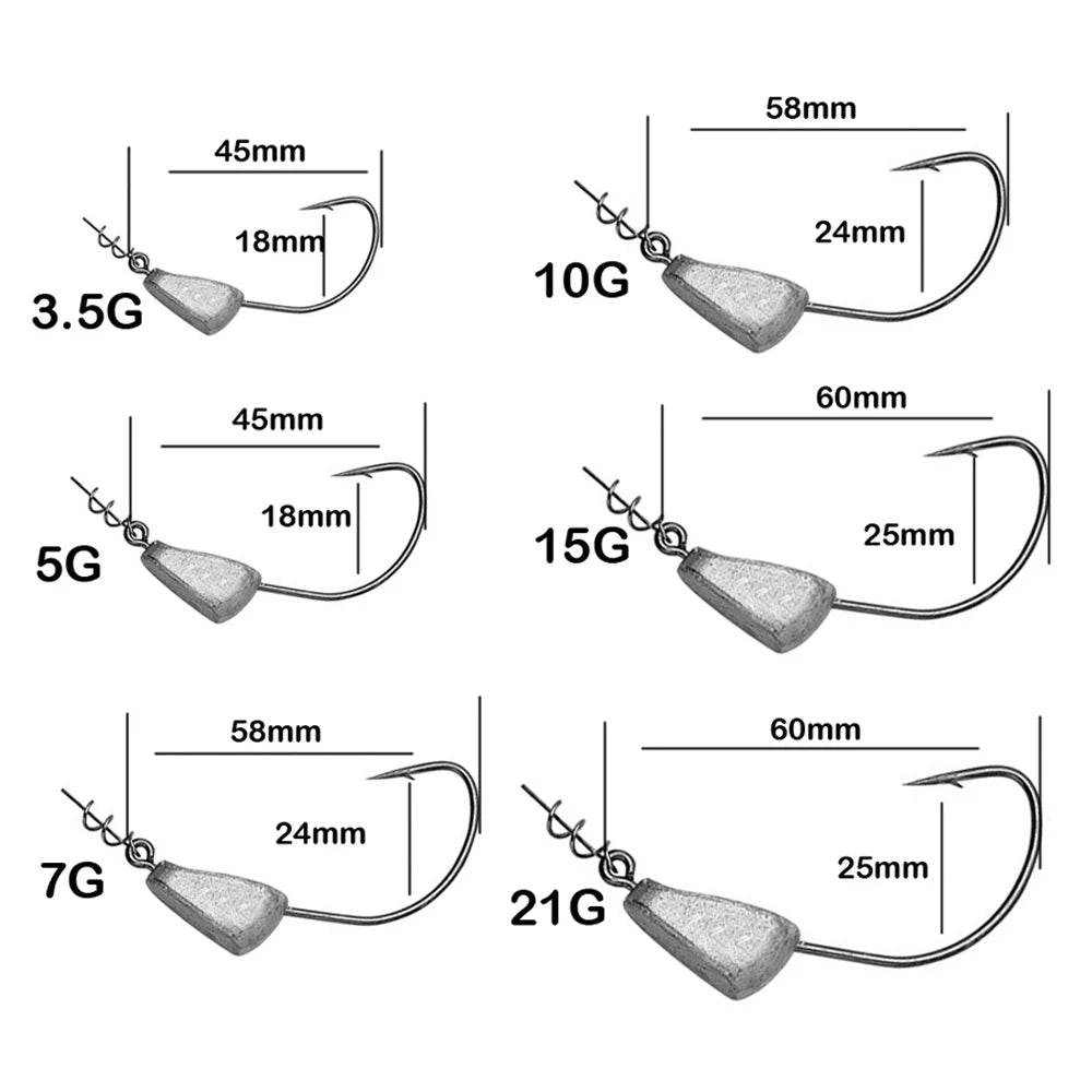 JOHNCOO Barbed Jig Head Hook Set - Fish & Cheaps | Fishing & Outdoor Gear