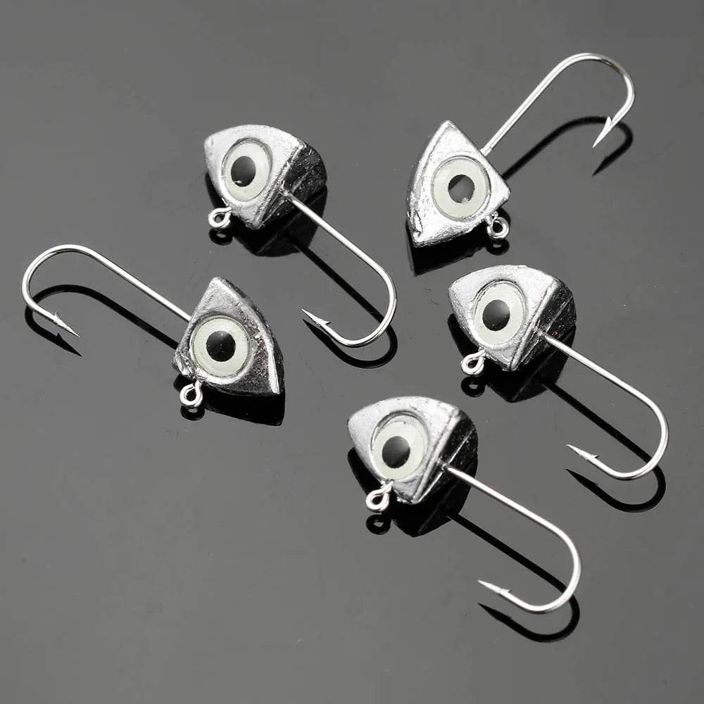 JOHNCOO Luminous 3D Eye Jig Heads – 8 Pack - Fish & Cheaps | Fishing & Outdoor Gear