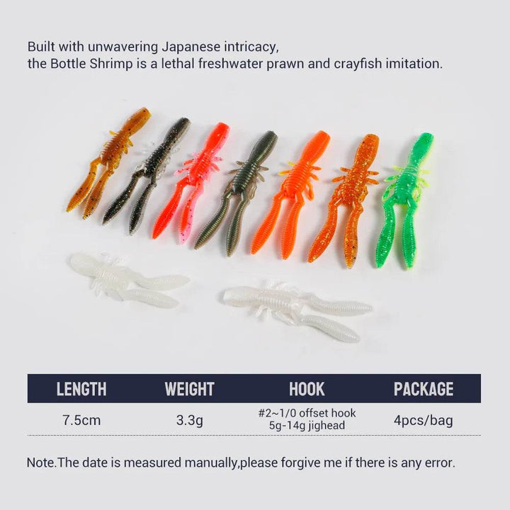 NOEBY Bottle Shrimp – Lifelike Soft Bait for Predator Angling - Fish & Cheaps | Fishing & Outdoor Gear