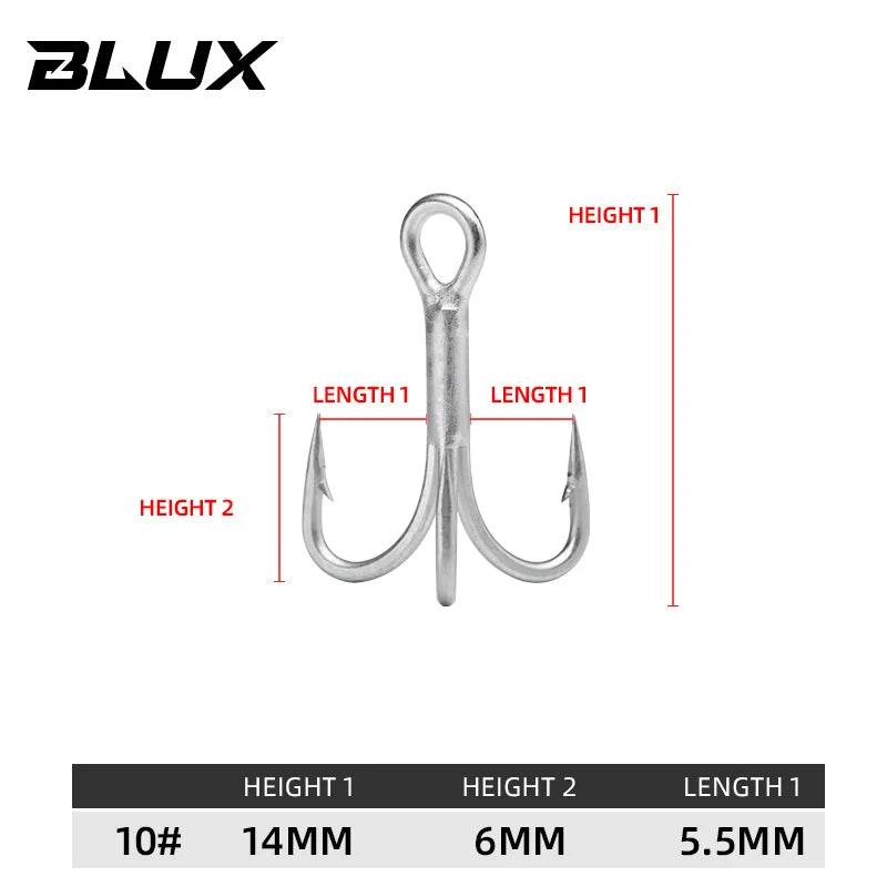 BLUX 2X Strong O'SHAUGHNESSY Treble Hooks - Fish & Cheaps | Fishing & Outdoor Gear