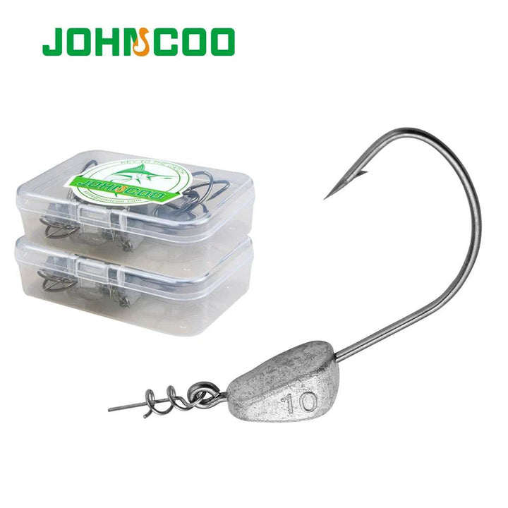 JOHNCOO Barbed Jig Head Hook Set - Fish & Cheaps | Fishing & Outdoor Gear