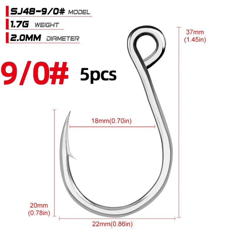 PROBEROS 20pcs Seawater Inline Big Eye Hooks - Fish & Cheaps | Fishing & Outdoor Gear