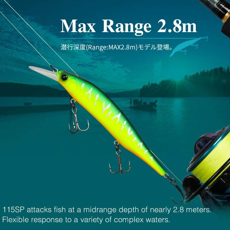 TSURINOYA 115SP Suspending Minnow Lure - Fish & Cheaps | Fishing & Outdoor Gear