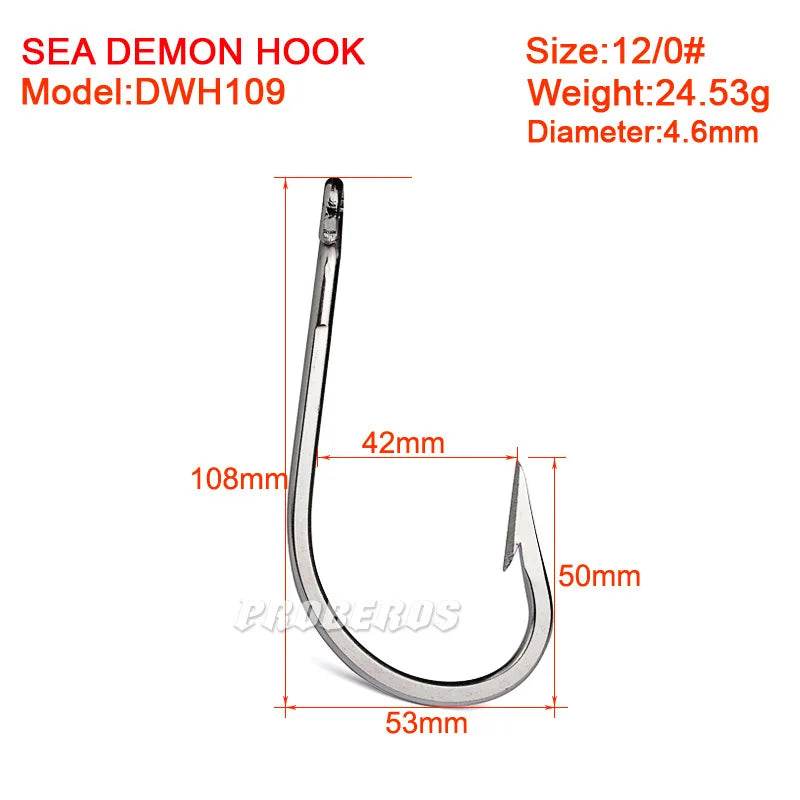 PROBEROS Barbed Circle Hook Set – 5pcs Stainless Jig Hooks - Fish & Cheaps | Fishing & Outdoor Gear