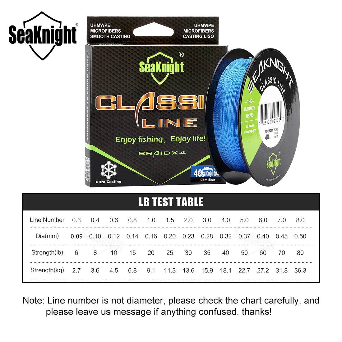 SeaKnight Classic 500M 4-Strand Braided Fishing Line - Fish & Cheaps | Fishing & Outdoor Gear