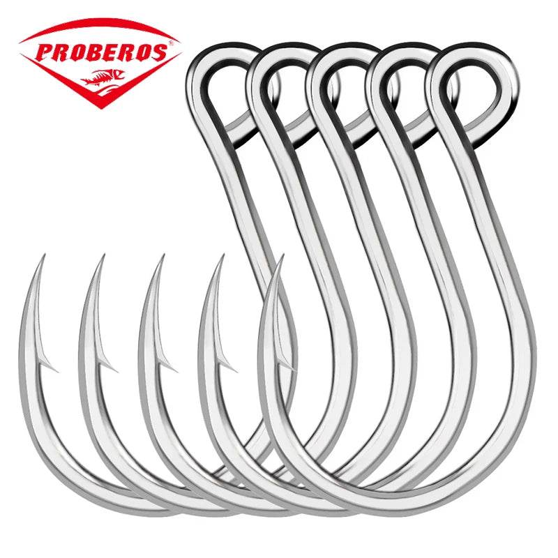 PROBEROS 20pcs Seawater Inline Big Eye Hooks - Fish & Cheaps | Fishing & Outdoor Gear