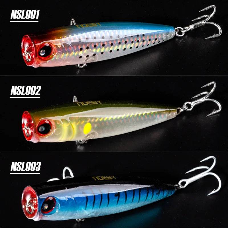 NOEBY 3Pcs Popper Lures Set – 105mm Topwater Action - Fish & Cheaps | Fishing & Outdoor Gear